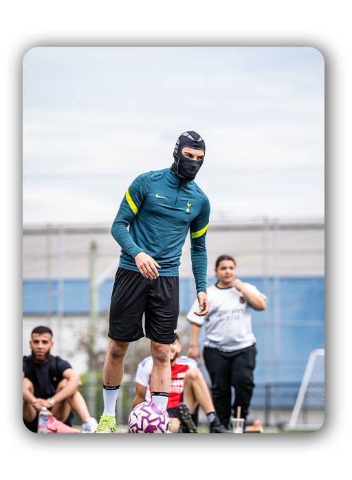 Woody Gabber playing football